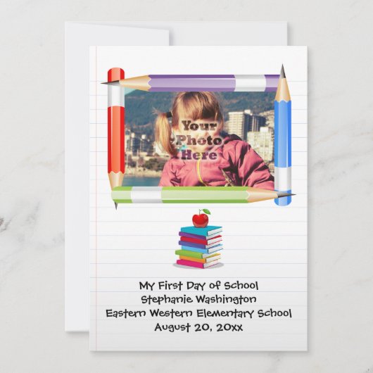 Personalized Children's Kids School Photo (Front)