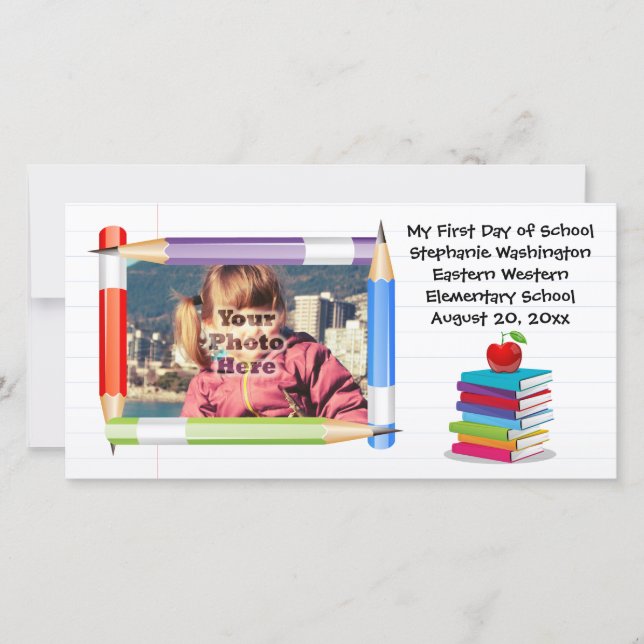 Personalized Children's Kids School Photo Card (Front)