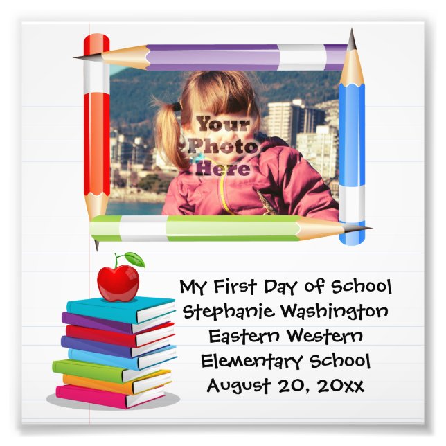 Personalized Children's Kids School Photo Frame (Front)