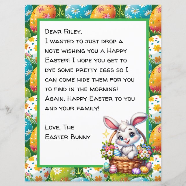 Personalized Children's Letter from Easter Bunny (Front)