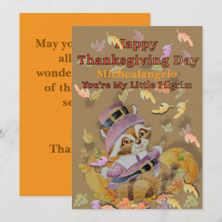 Personalized Childrens Thanksgiving Thank You Card