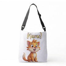 Personalized child's Cross-Body Bag -merv the cat
