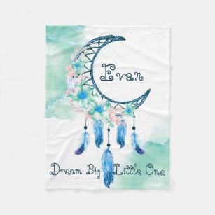 CC Home Furnishings Seafoam Blue Embroidered 'Dream Big Little One' Quote Throw Blanket 30 x 40