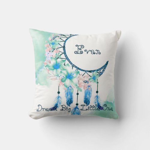 Personalized childs dreamcatcher  baby  throw pillow