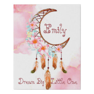 Personalized child's dreamcatcher faux canvas print