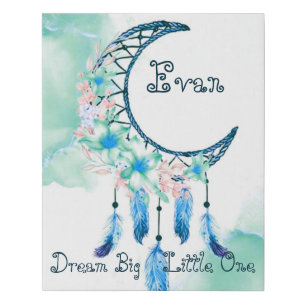 Personalized child's dreamcatcher   faux canvas print