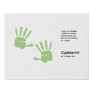 Personalized child's handprint for Mother's day Faux Canvas Print