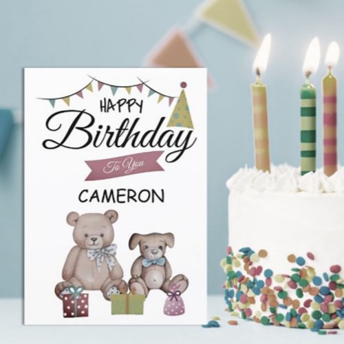 Personalized Childs Happy Birthday card