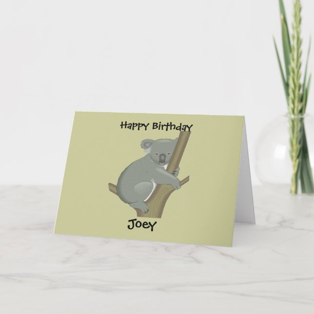 Personalized Child's Koala Birthday Card (Front)