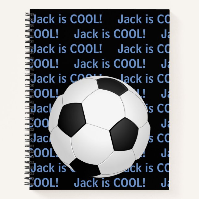 Personalized Child's Name "is Cool" Soccer Notebook (Front)