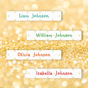 Personalized Childs Name Tags Iron-On Clothing Kids' Labels