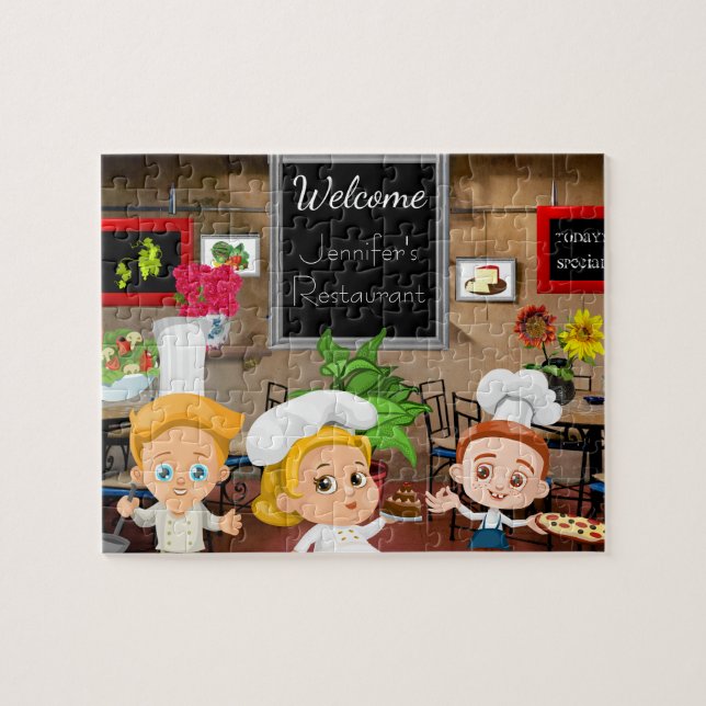 Personalized Child's Restaurant Jigsaw Puzzle (Horizontal)