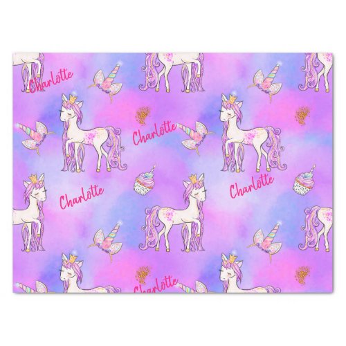 Personalized Child's Unicorn Birthday  Tissue Paper
