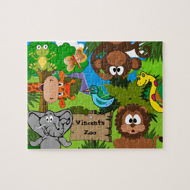 Personalized Child's Zoo Jigsaw Puzzle Zazzle