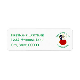 Personalized Chile Abuela Angel Christmas Flag Label