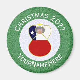 Personalized Chile Abuela Angel Christmas Flag Magnet