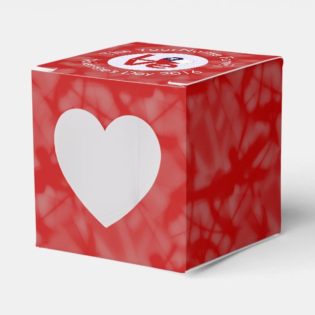 Personalized Chile Red LOVE Flag Favor Boxes (Front Side)
