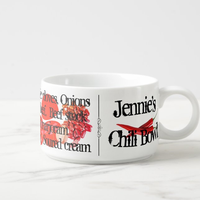 Personalized Chili Bowl Mug (Left)