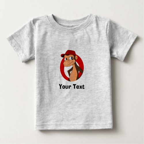 Personalized Chimp cartoon Baby T_Shirt