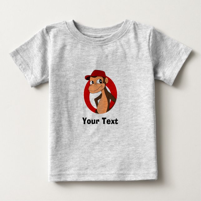 Personalized Chimp cartoon Baby T-Shirt (Front)