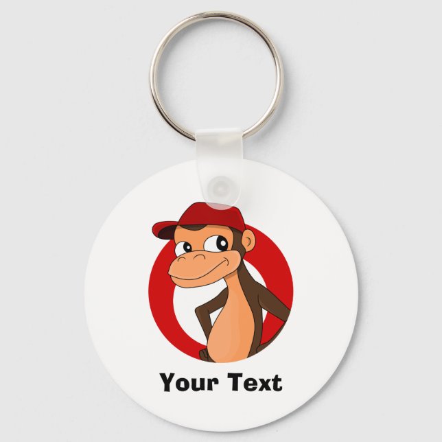 Personalized Chimp cartoon Keychain (Front)