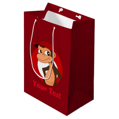 Personalized chimp cartoon medium gift bag