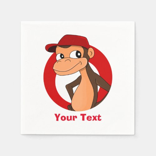 Personalized chimp cartoon napkins