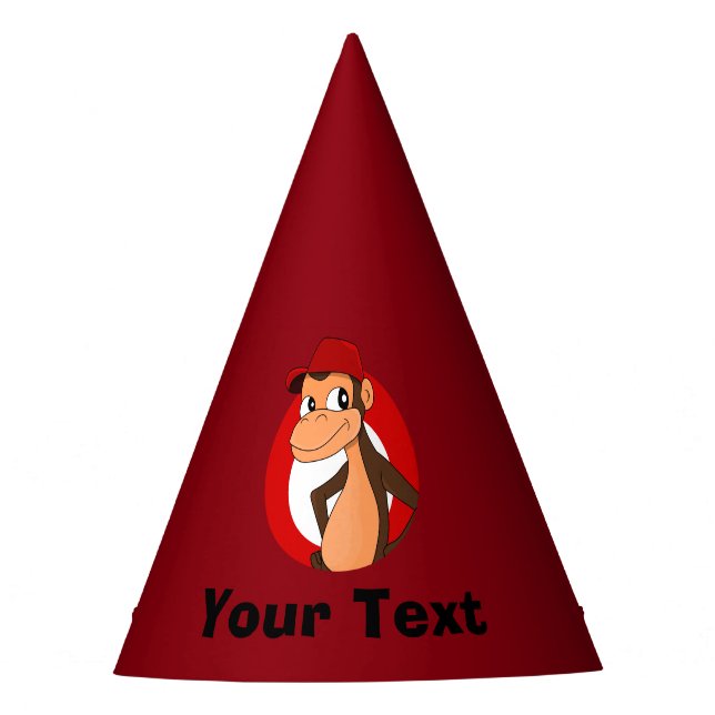 Personalized chimp cartoon party hat (Front)