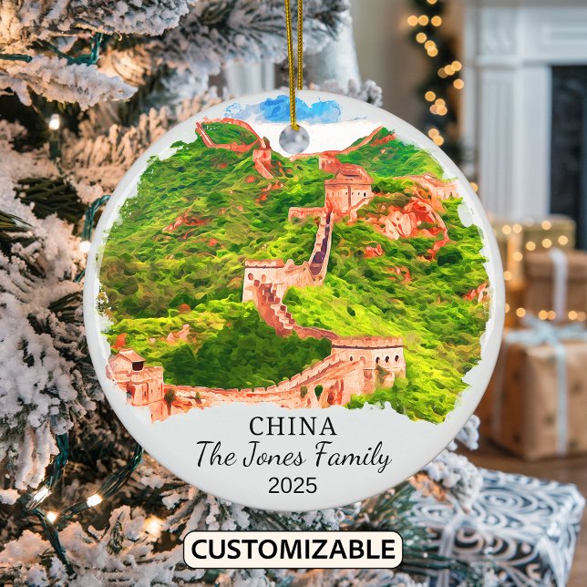 Personalized China Ornament, Custom China Gift Ceramic Ornament (Creator Uploaded)