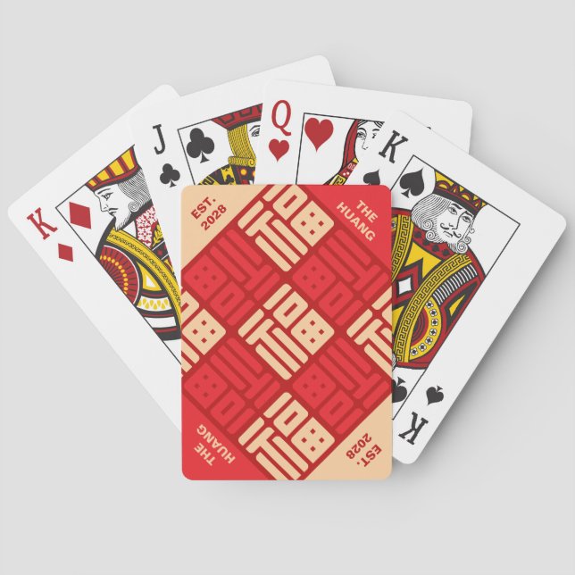 Personalized Chinese "福" Blessing  Poker Cards (Back)