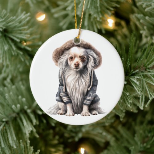 Personalized Chinese Crested Dog Ceramic Ornament