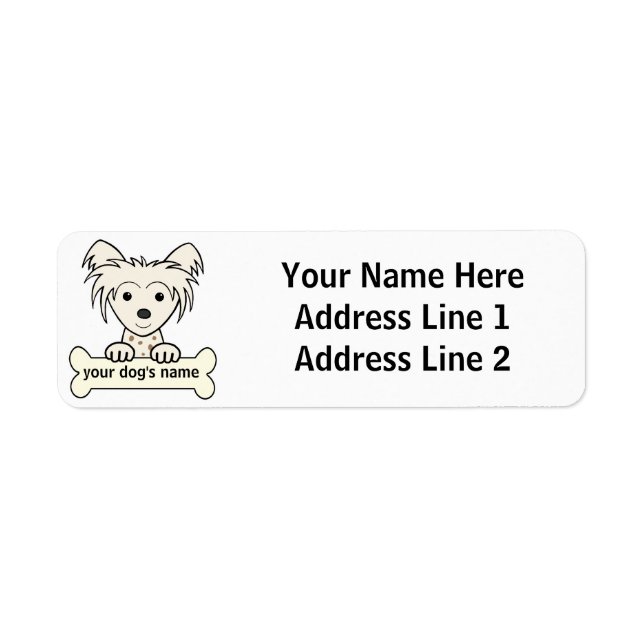 Personalized Chinese Crested Label (Front)
