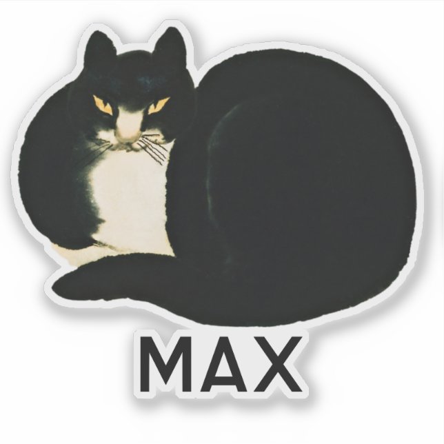 Personalized Chinese Qing Dynasty Black Manchu Cat Sticker (Front)
