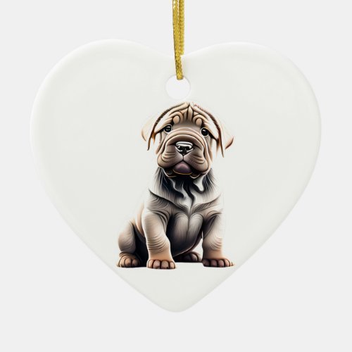 Personalized Chinese Shar_Pei Puppy Ceramic Ornament