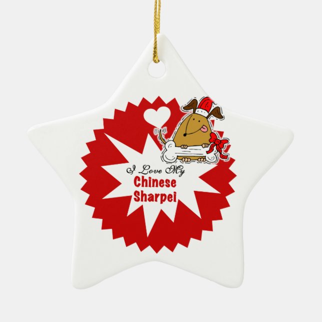 Personalized Chinese Sharpei Keepsake Ornament (Front)