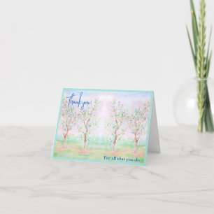 Personalized Chinoiserie preppy floral watercolo Thank You Card
