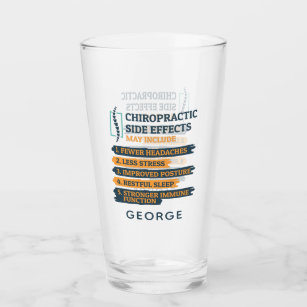 Personalized Chiropractic Side Effects Dads Beer Glass
