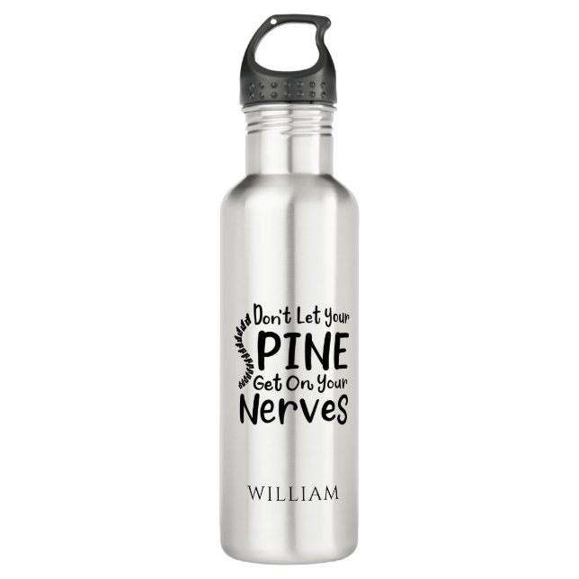 Personalized Chiropractor Don't Let Spine Stainless Steel Water Bottle (Front)