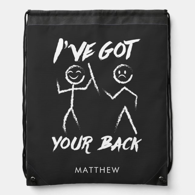 Personalized Chiropractor Got Your Back Cute Drawstring Bag (Front)