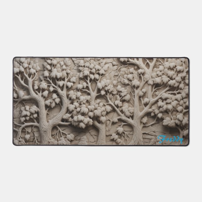 Personalized Chiseled Stone Image Desk Mat (Front)