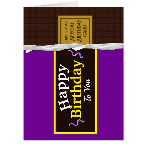 Personalized Chocolate Candy Bar Birthday Card