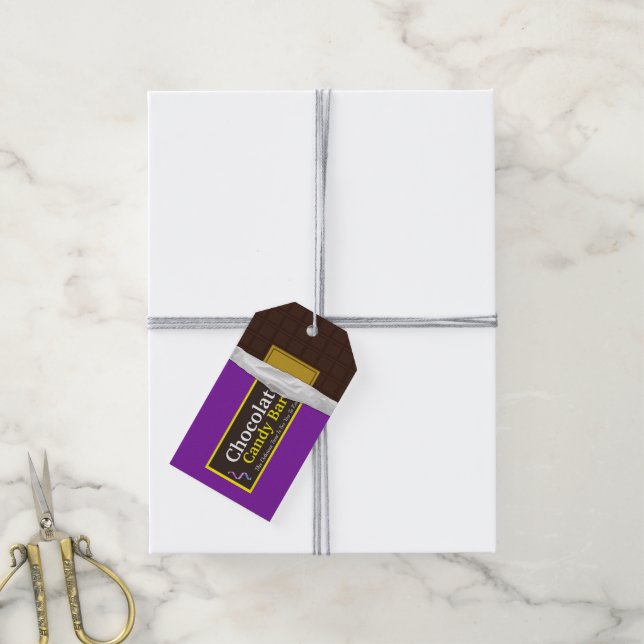 Personalized Chocolate Candy Bar Gift Tags (With Twine)