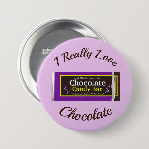 Personalized Chocolate Candy Bar Party Favor Button