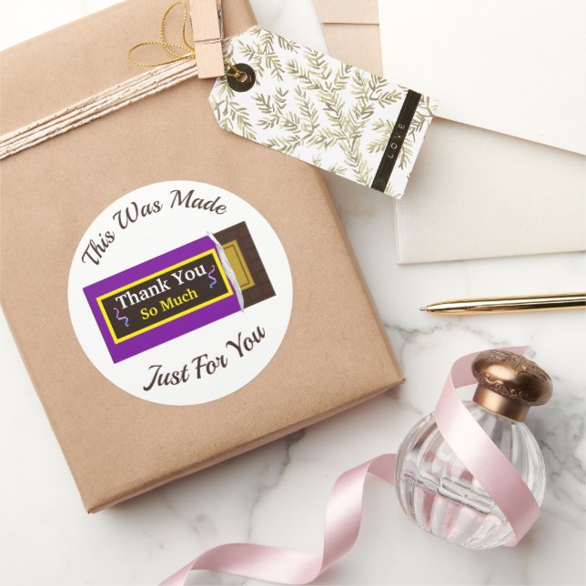 Personalized Chocolate Candy Bar Party Favor Classic Round Sticker (Gifting)