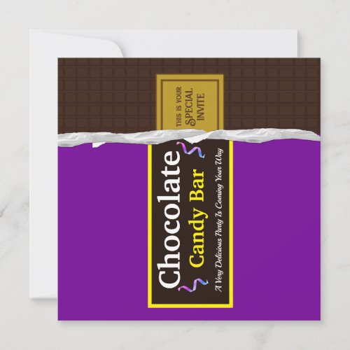 Personalized Chocolate Candy Bar Party Invitation