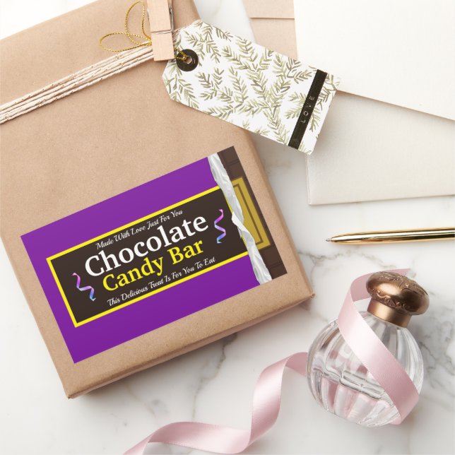 Personalized Chocolate Candy Bar Rectangular Sticker (Gifting)