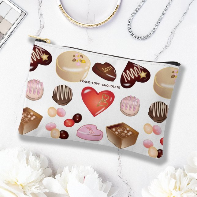 Personalized Chocolate Candy Heart Accessory Pouch (Creator Uploaded)
