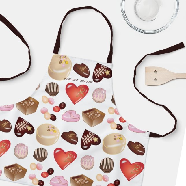 Personalized Chocolate Candy Heart Kids Apron (Creator Uploaded)