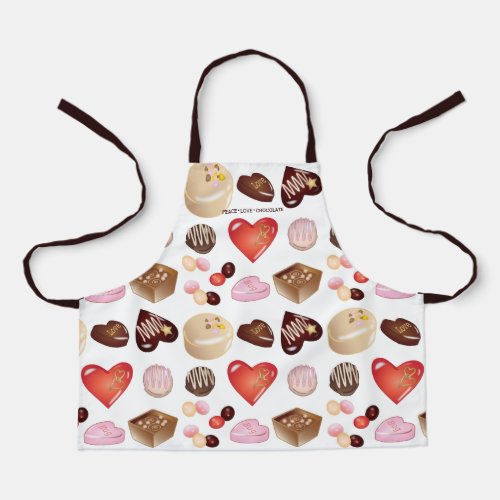 Personalized Chocolate Candy Heart Pattern Apron