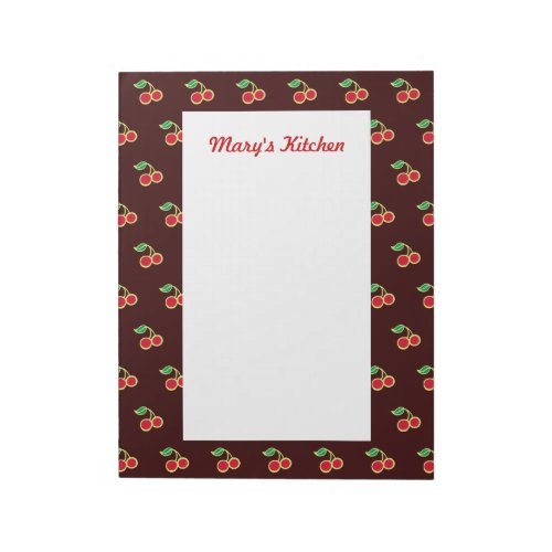 Personalized Chocolate Cherry Notepad